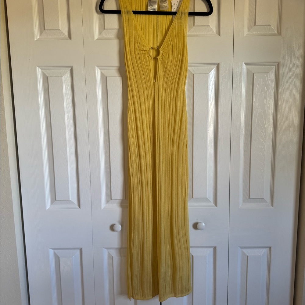 H&M Rib Knit Yellow Beach Dress - Picture 4 of 6